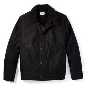 FLINT AND TINDER Sherpa Deck Jacket Black XL Extra Large EUC $225